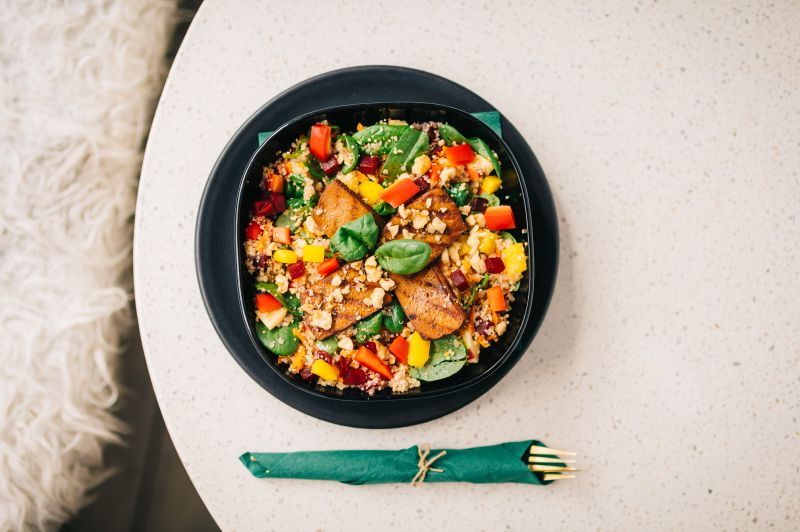 Chopt supergreen salad with avocado quinoa and lemon dressing